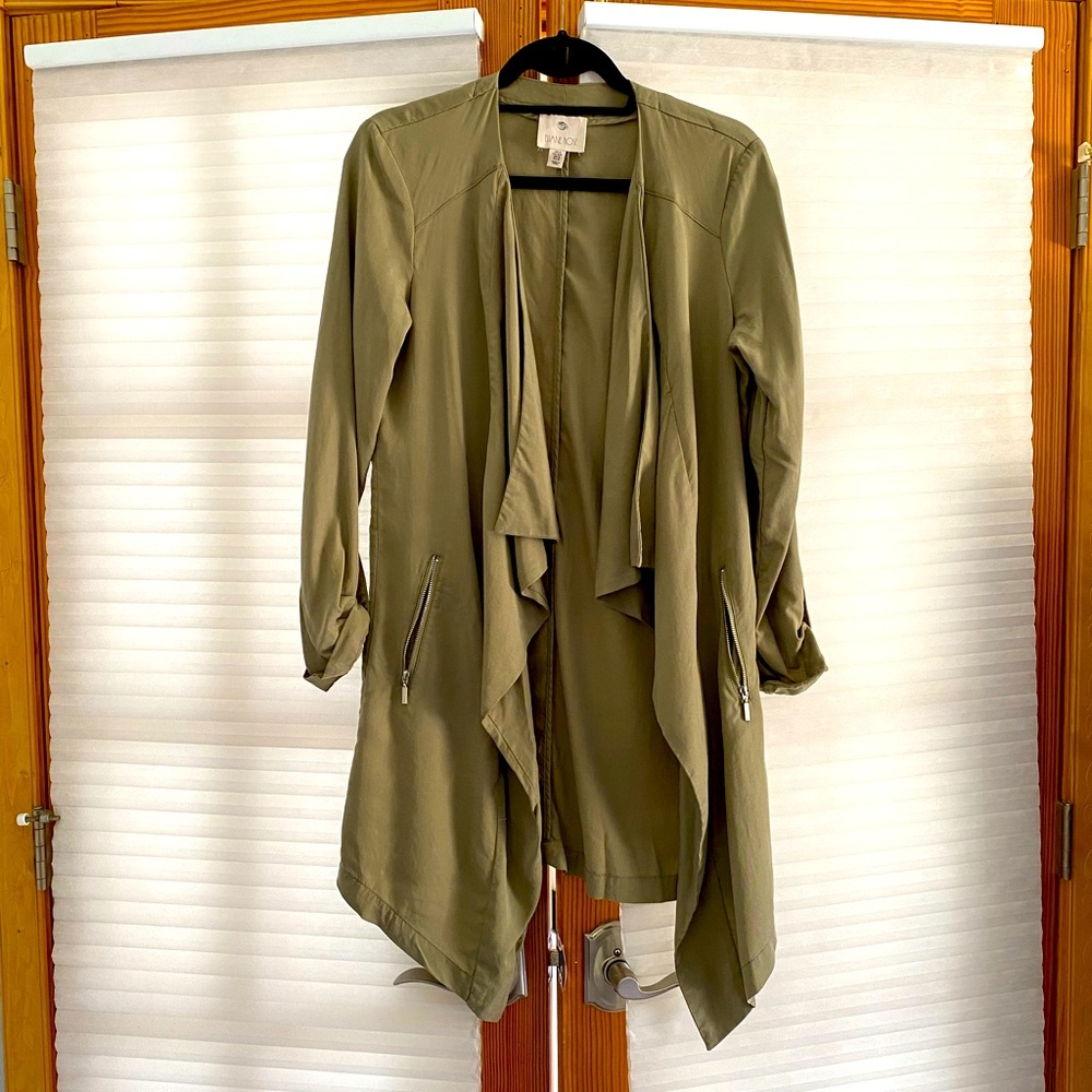 Olive Draped Blazer Jacket - image 1